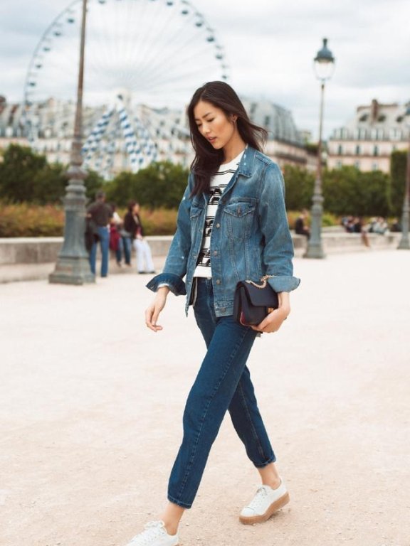 她们相差17厘米，周迅街拍穿裤完全不输超模刘雯！