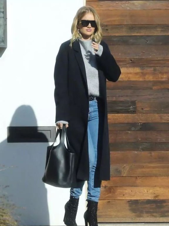 欧美街拍 大衣+短靴穿出冬季最IN搭配!