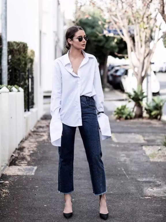 看欧美潮人衬衣+牛仔裤，街头轻松搭出初秋时髦组合！