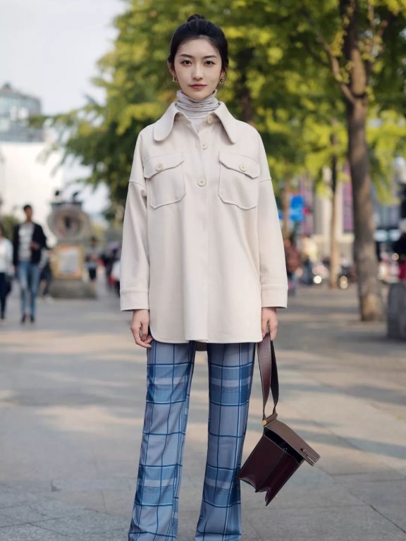 【滚叔街拍】好看的skinny千篇一律,时髦的阔腿裤变幻万千