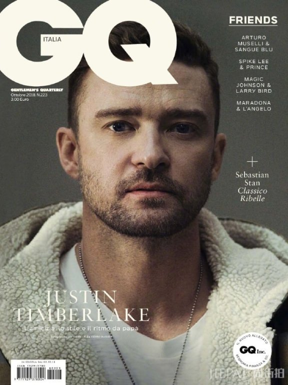 贾老板Justin Timberlake登上《GQ》杂志意大利版封面