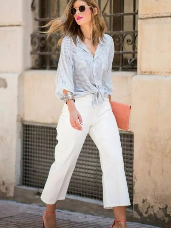 衬衫+阔腿裤,秋天这么穿气质优雅美翻了!