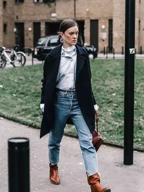 看欧美街拍潮人衬衫搭配高领,打造秋季时尚组合!