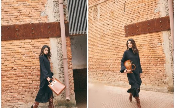 郑恺前女友程晓玥新街拍，不光长得美，衣品和表现力更好！