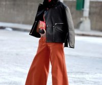 圣诞节搭配这6款焦糖色阔腿裤，感受不一样的魅力