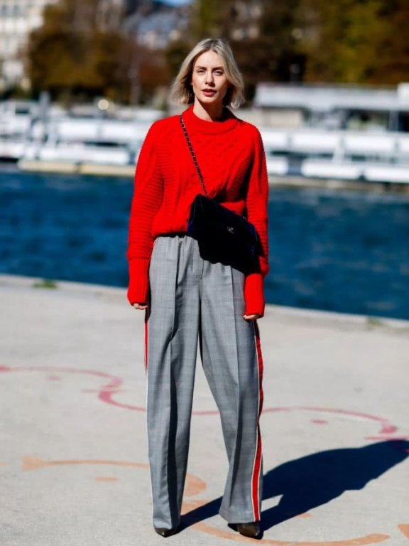 欧美街拍 新年穿红色既能喜庆又很时髦