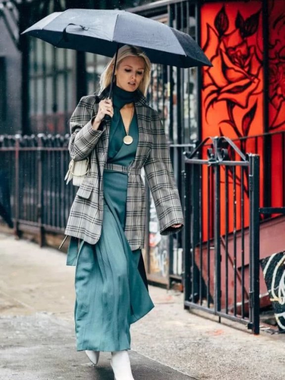 欧美街拍 从这个冬季少不了格纹元素,穿上复古又时尚