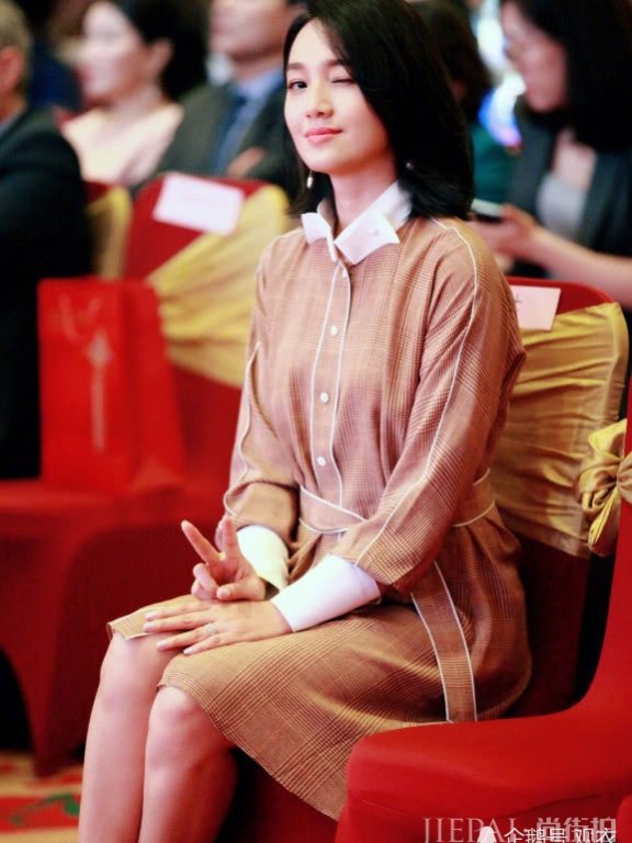 朱丹穿刺绣礼裙优雅又有气质,简直太美了