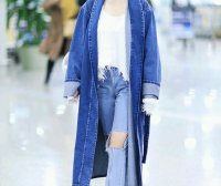 杨幂穿牛仔造型潇洒帅气,越来越时髦