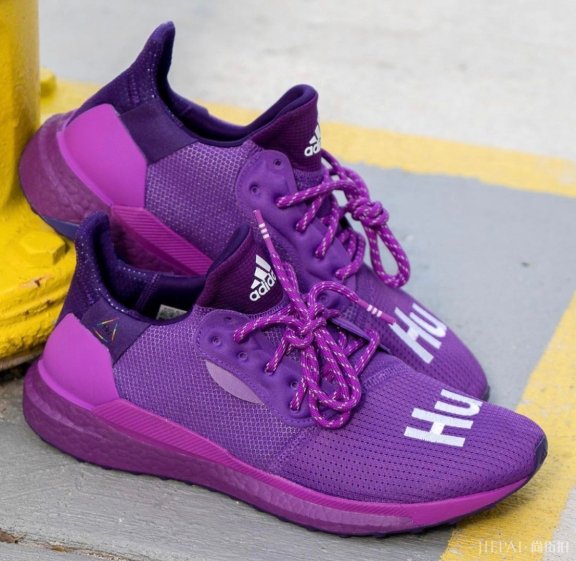 复古流行色接着玩！adidas HU Glide“皇家紫”细节大赏！