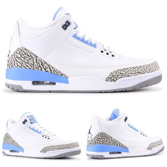 你久等的北卡蓝来了!Air Jordan 3 “UNC” 有望在2020年发售!