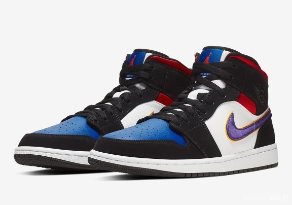 皇家蓝+湖人紫金!这双Air Jordan 1 Mid “What The” 配色厉害了!