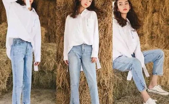 今年流行白衬衫搭配牛仔裤,时髦又好看