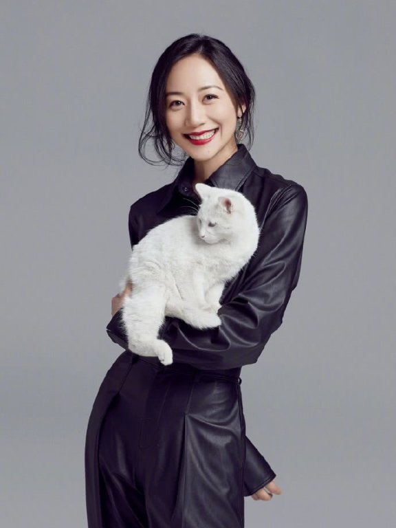 韩雪怀抱猫咪凹造型的动作,美得像一首歌