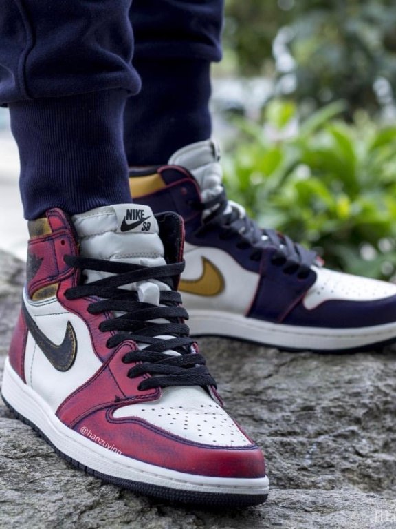 就等发售了！Air Jordan 1 OG x Nike SB “Lakers”上脚细节大赏！