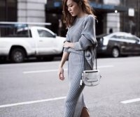 毛衣配半裙才是小个子秋日内搭的万能公式，显高又显瘦还超美！