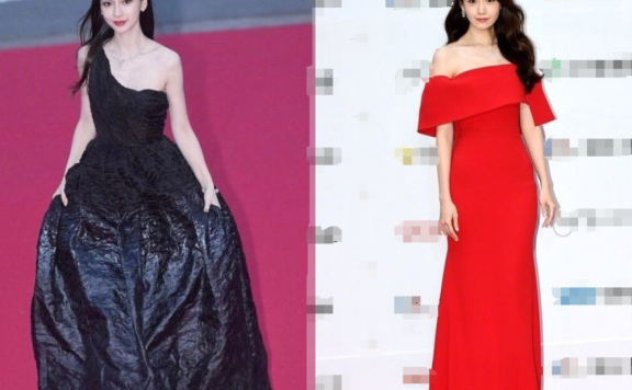 当杨颖遇上林允儿,黑色礼服VS红色礼服看谁搭配更好看