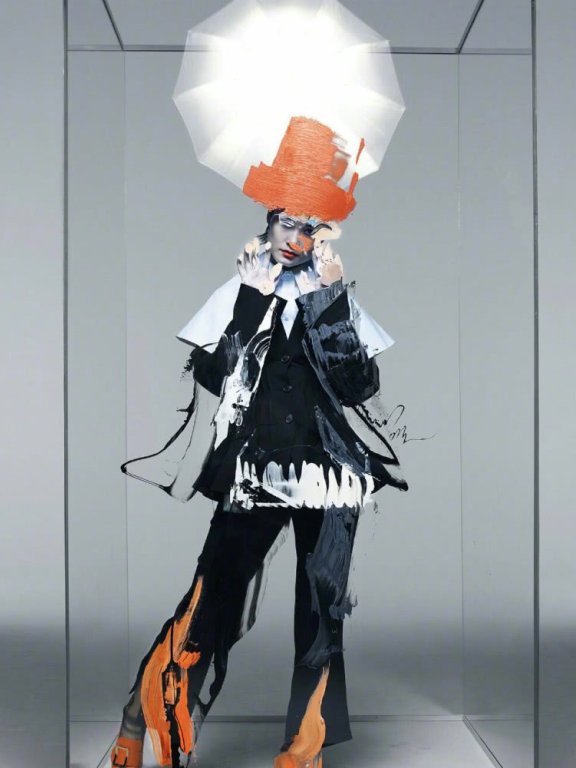 李宇春最新封面大片,复古油头造型搭不规则撞色裙,极具艺术气息