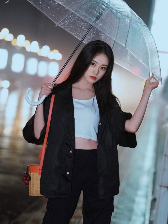 祝绪丹雨中唯美写真图片