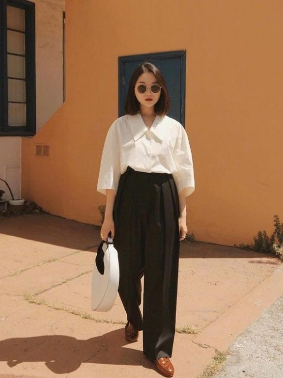 这位不到160CM的时尚博主完美驾驭了“廓形服装”，遮肉显高一手抓