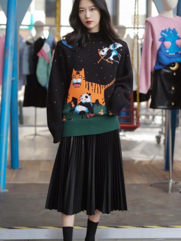 10月街拍,天气忽冷忽热,时髦小姐姐穿针织毛衣保暖洋气还年轻