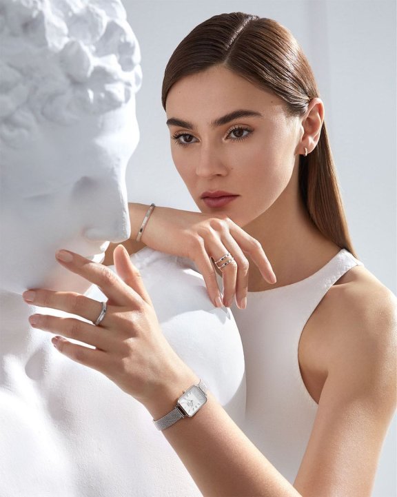 绝美金属色泽搭配编织表带,Daniel Wellington 首款方形腕表Quadro