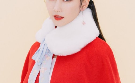 温柔姐姐宣璐红色斗篷汉服古风造型图片