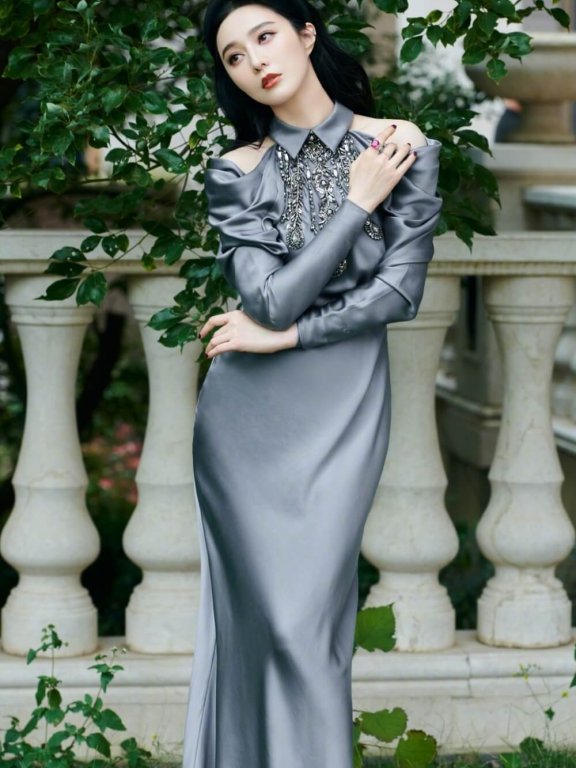 气质女神范冰冰穿丝绸长裙唯美写真图片