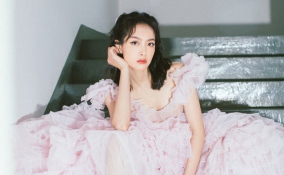 宋茜穿粉色公主纱裙唯美图片写真合集