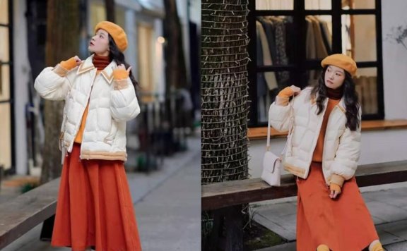羽绒服不一定选黑色才显瘦,这4款显瘦还有气质