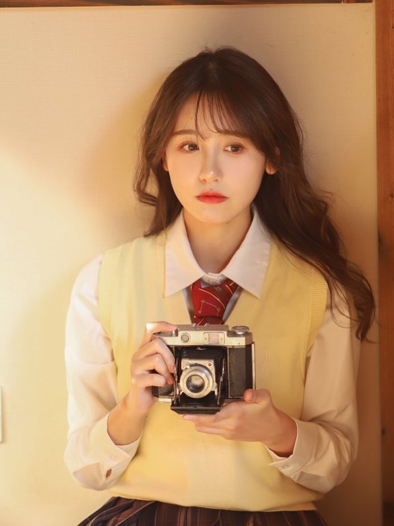 网红美女一栗莎子秒变校园女神甜美迷人图片