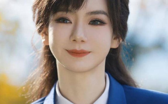 戚薇cos毛利兰！她俏脸冷艳微笑甜美，上演蓝色制服诱惑