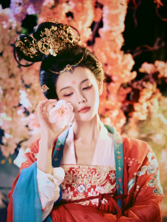 李一桐国风美拍,不知花美还是人更美