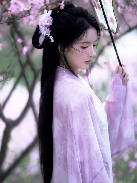 刘些宁花海古装美拍 越来越美了