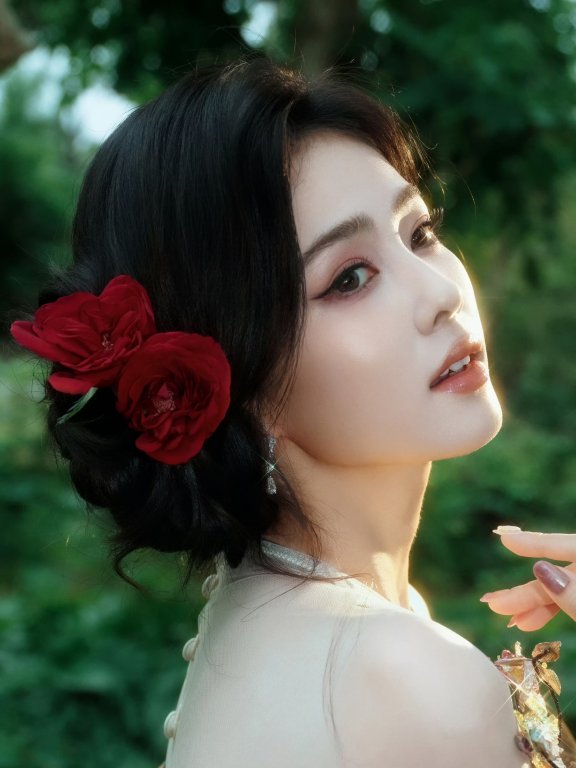 白鹿❤️❤️❤️红玫醉眼妆，太迷人