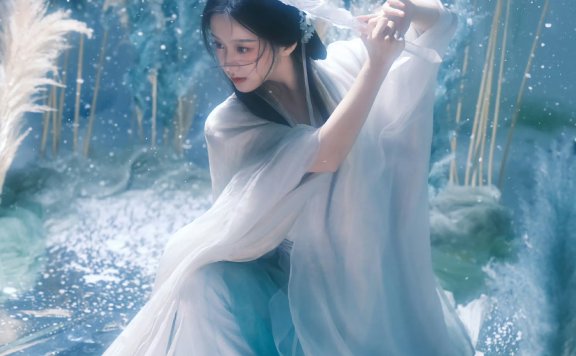 包上恩古风写真：白衣执剑，解锁清冷仙侠感