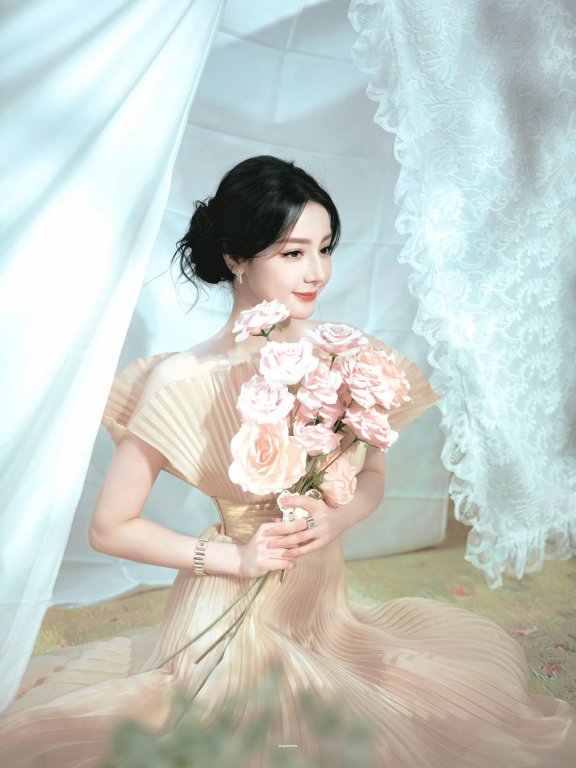 法式油画美学的精准落地：迪丽热巴春日造型专业解析